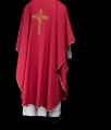 Czerwony ornat haftowany wzorem krzyża - KOR/037/02/12 - HAF KOR/037/02/12 - Dewocjonalia P.H. Jakóbczak - Katolicki sklep liturgiczny i hurtownia