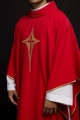 Czerwony ornat haftowany motywem krzyża - KOR/002/02/12 - HAF KOR/002/02/12 - Dewocjonalia P.H. Jakóbczak - Katolicki sklep liturgiczny i hurtownia