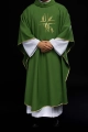 Ornat zielony z haftem krzyża i kłosów - KOR/016/01/12 - HAF KOR/016/01/12 - Dewocjonalia P.H. Jakóbczak - Katolicki sklep liturgiczny i hurtownia