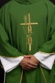Zielony ornat z haftem Alfa i Omega - KOR/013/01/12 - HAF KOR/013/01/12 - Dewocjonalia P.H. Jakóbczak - Katolicki sklep liturgiczny i hurtownia