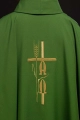Zielony ornat z haftem Alfa i Omega - KOR/013/01/12 - HAF KOR/013/01/12 - Dewocjonalia P.H. Jakóbczak - Katolicki sklep liturgiczny i hurtownia