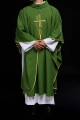 Zielony ornat z haftem Alfa i Omega - KOR/013/01/12 - HAF KOR/013/01/12 - Dewocjonalia P.H. Jakóbczak - Katolicki sklep liturgiczny i hurtownia