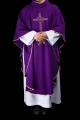 Fioletowy ornat haftowany motywem IHS - KOR/003/03/12 - HAF KOR/003/03/12 - Dewocjonalia P.H. Jakóbczak - Katolicki sklep liturgiczny i hurtownia