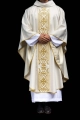 Ornat ecru z połyskującej tkaniny z bogatym złotym haftem na pasie - LE/7021/05 - HAF LE/7021/05 - Dewocjonalia P.H. Jakóbczak - Katolicki sklep liturgiczny i hurtownia