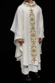 Ornat liturgiczny ecru bogato haftowany kamieniami - LE/7014/05 - HAF LE/7014/05 - Dewocjonalia P.H. Jakóbczak - Katolicki sklep liturgiczny i hurtownia