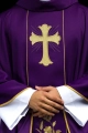 Ornat fioletowy z haftem krzyża i kłosów - KOR/375/03/53 - HAF KOR/375/03/53 - Dewocjonalia P.H. Jakóbczak - Katolicki sklep liturgiczny i hurtownia