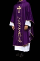 Ornat fioletowy z haftem krzyża i kłosów - KOR/375/03/53 - HAF KOR/375/03/53 - Dewocjonalia P.H. Jakóbczak - Katolicki sklep liturgiczny i hurtownia