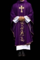 Ornat fioletowy z haftem krzyża i kłosów - KOR/375/03/53 - HAF KOR/375/03/53 - Dewocjonalia P.H. Jakóbczak - Katolicki sklep liturgiczny i hurtownia