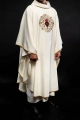 Ornat ecru haftowany z motywem Serca Jezusowego i kielicha eucharystycznego - KOR/118/05/01 - HAF KOR/118/05/01 - Dewocjonalia P.H. Jakóbczak - Katolicki sklep liturgiczny i hurtownia