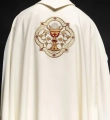 Ornat ecru haftowany z motywem Serca Jezusowego i kielicha eucharystycznego - KOR/118/05/01 - HAF KOR/118/05/01 - Dewocjonalia P.H. Jakóbczak - Katolicki sklep liturgiczny i hurtownia