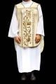 Ornat rzymski ecru haftowany motywem IHS - KOR/200/05/01 - HAF KOR/200/05/01 - Dewocjonalia P.H. Jakóbczak - Katolicki sklep liturgiczny i hurtownia