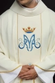 Ornat maryjny ecru z pasem - KOR/128/05/01 - HAF KOR/128/05/01 - Dewocjonalia P.H. Jakóbczak - Katolicki sklep liturgiczny i hurtownia