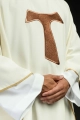 Ornat liturgiczny ecru z krzyżem franciszkańskim - KOR/180/05/01 - HAF KOR/180/05/01 - Dewocjonalia P.H. Jakóbczak - Katolicki sklep liturgiczny i hurtownia