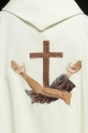 Ornat liturgiczny ecru z krzyżem franciszkańskim - KOR/180/05/01 - HAF KOR/180/05/01 - Dewocjonalia P.H. Jakóbczak - Katolicki sklep liturgiczny i hurtownia
