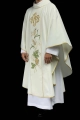 Ornat ecru z haftem IHS, kłosów i winogron - KOR/117/05/01 - HAF KOR/117/05/01 - Dewocjonalia P.H. Jakóbczak - Katolicki sklep liturgiczny i hurtownia
