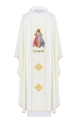 Ornat ecru z haftem Jezusa Miłosiernego i IHS - KOR/113/05/01 - HAF KOR/113/05/01 - Dewocjonalia P.H. Jakóbczak - Katolicki sklep liturgiczny i hurtownia