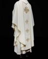 Ornat ecru z haftem Jezusa Miłosiernego i IHS - KOR/113/05/01 - HAF KOR/113/05/01 - Dewocjonalia P.H. Jakóbczak - Katolicki sklep liturgiczny i hurtownia