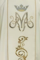 Ornat maryjny ecru z pasem haftowanym - KOR/072/05/01 - HAF KOR/072/05/01 - Dewocjonalia P.H. Jakóbczak - Katolicki sklep liturgiczny i hurtownia