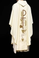 Ornat ecru haftowany z motywem kielicha IHS - KOR/001/05/01 - HAF KOR/001/05/01 - Dewocjonalia P.H. Jakóbczak - Katolicki sklep liturgiczny i hurtownia