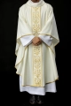 Ornat liturgiczny ecru z haftowanym pasem - KOR/008/05/01 - HAF KOR/008/05/01 - Dewocjonalia P.H. Jakóbczak - Katolicki sklep liturgiczny i hurtownia