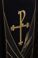 Czarny ornat z haftowanym pasem PAX i motywem kłosów pszenicy - LE/7050/07 - HAF LE/7050/07 - Dewocjonalia P.H. Jakóbczak - Katolicki sklep liturgiczny i hurtownia