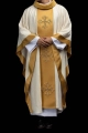 Ornat ecru z haftowanym pasem krzyża - LE/7034/05 - HAF LE/7034/05 - Dewocjonalia P.H. Jakóbczak - Katolicki sklep liturgiczny i hurtownia