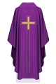 Fioletowy ornat z haftowanym motywem krzyża - LE/7019/03 - HAF LE/7019/03 - Dewocjonalia P.H. Jakóbczak - Katolicki sklep liturgiczny i hurtownia