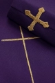 Fioletowy ornat z haftowanym motywem krzyża - LE/7019/03 - HAF LE/7019/03 - Dewocjonalia P.H. Jakóbczak - Katolicki sklep liturgiczny i hurtownia