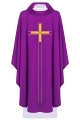 Fioletowy ornat z haftowanym motywem krzyża - LE/7019/03 - HAF LE/7019/03 - Dewocjonalia P.H. Jakóbczak - Katolicki sklep liturgiczny i hurtownia