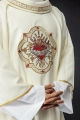 Ornat liturgiczny ecru z haftem motywu Serca Maryi - KOR/392/05/01 - HAF KOR/392/05/01 - Dewocjonalia P.H. Jakóbczak - Katolicki sklep liturgiczny i hurtownia