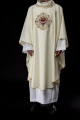 Ornat liturgiczny ecru z haftem motywu Serca Maryi - KOR/392/05/01 - HAF KOR/392/05/01 - Dewocjonalia P.H. Jakóbczak - Katolicki sklep liturgiczny i hurtownia