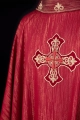 Czerwony ornat liturgiczny z bogato haftowanym krzyżem i zdobionym kołnierzem - LE/7036/02 - HAF LE/7036/02 - Dewocjonalia P.H. Jakóbczak - Katolicki sklep liturgiczny i hurtownia
