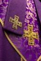 Mitra fioletowa z haftowanym krzyżem na tkaninie żakardowej - LE/9075/03 - HAF LE/9075/03 - Dewocjonalia P.H. Jakóbczak - Katolicki sklep liturgiczny i hurtownia