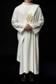 Stuła diakońska ecru z haftem IHS i krzyża - KSD/135/05 - HAF KSD/135/05 - Dewocjonalia P.H. Jakóbczak - Katolicki sklep liturgiczny i hurtownia