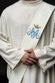 Stuła diakońska ecru z haftem maryjnym - KSD/136/05 - HAF KSD/136/05 - Dewocjonalia P.H. Jakóbczak - Katolicki sklep liturgiczny i hurtownia