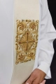 Stuła diakońska złota z haftem krzyża - LE/2210/10 - HAF LE/2210/10 - Dewocjonalia P.H. Jakóbczak - Katolicki sklep liturgiczny i hurtownia