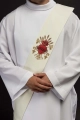 Stuła diakońska ecru z haftem Serca Jezusowego - KSD/137/05 - HAF KSD/137/05 - Dewocjonalia P.H. Jakóbczak - Katolicki sklep liturgiczny i hurtownia