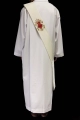 Stuła diakońska ecru z haftem Serca Jezusowego - KSD/137/05 - HAF KSD/137/05 - Dewocjonalia P.H. Jakóbczak - Katolicki sklep liturgiczny i hurtownia