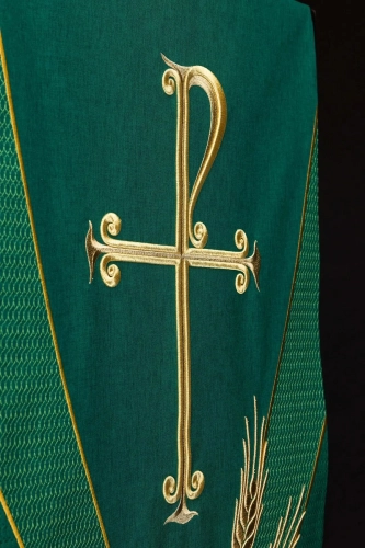 Lektorium zielone z haftem symbolu PAX - LE/8050/01 - HAF LE/8050/01 - Dewocjonalia P.H. Jakóbczak - Katolicki sklep liturgiczny i hurtownia