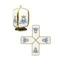 Welon na puszkę biały 24 cm z haftem motywu maryjnego - KWE/003/K/04 - HAF KWE/003/K/04 - Dewocjonalia P.H. Jakóbczak - Katolicki sklep liturgiczny i hurtownia