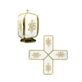 Welon na puszkę biały 24 cm z haftem monogramu IHS - KWE/029/K/04 - HAF KWE/029/K/04 - Dewocjonalia P.H. Jakóbczak - Katolicki sklep liturgiczny i hurtownia
