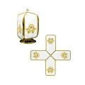Welon na puszkę biały 24 cm z haftem monogramu IHS - KWE/015/K/04 - HAF KWE/015/K/04 - Dewocjonalia P.H. Jakóbczak - Katolicki sklep liturgiczny i hurtownia