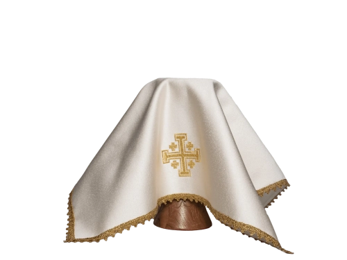 Zestaw czterech welonów kielichowych z haftem Krzyża Jerozolimskiego - KWB/006 - HAF KWB/006 - Dewocjonalia P.H. Jakóbczak - Katolicki sklep liturgiczny i hurtownia