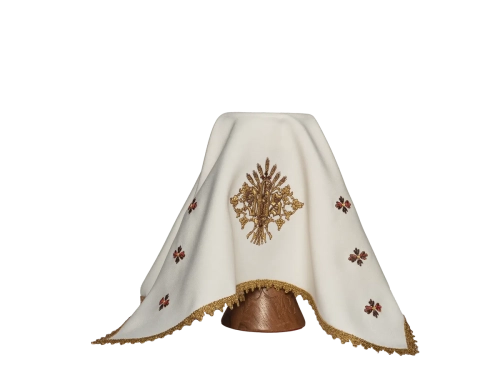 Welon kielichowy ecru z haftem monogramu JHS - KWB/015 - HAF KWB/015 - Dewocjonalia P.H. Jakóbczak - Katolicki sklep liturgiczny i hurtownia