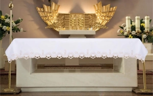 Obrus ołtarzowy z haftem eucharystycznym - 150 x 300 cm - KOO/095