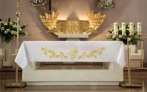 7b1c04cdea6419d4b9f01141cf7ca2cf Obrus ołtarzowy z haftem Świętej Rodziny - 150 x 300 cm - KOH/025