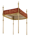 Baldachim procesyjny z bordowego aksamitu z haftem eucharystycznym - 140 x 160 cm - KBA/004/05/20/PA - HAF KBA/004/05/20/PA 140*160 - Dewocjonalia P.H. Jakóbczak - Katolicki sklep liturgiczny i hurtownia