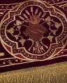 Baldachim procesyjny z bordowego aksamitu z haftem eucharystycznym - 140 x 160 cm - KBA/004/05/20/PA - HAF KBA/004/05/20/PA 140*160 - Dewocjonalia P.H. Jakóbczak - Katolicki sklep liturgiczny i hurtownia