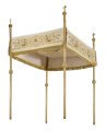 Baldachim procesyjny ecru z haftem eucharystycznym i aniołami - 130 x 160 cm - KBA/003 - HAF KBA/003 130*160 - Dewocjonalia P.H. Jakóbczak - Katolicki sklep liturgiczny i hurtownia