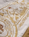 Baldachim procesyjny ecru z haftem eucharystycznym i aniołami - 130 x 160 cm - KBA/003 - HAF KBA/003 130*160 - Dewocjonalia P.H. Jakóbczak - Katolicki sklep liturgiczny i hurtownia